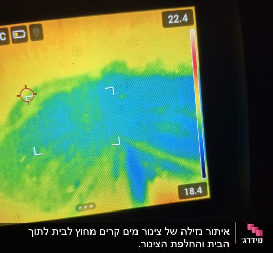 תמונה תרמית עם צבעים משתנים על מסך